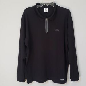 North Face Quarter Zip Mens sz XL Black Vapor Wick Waffle Weave